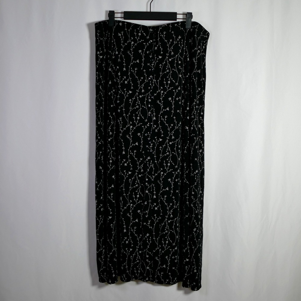 VTG Briggs New York Y2K Fairy Grunge Maxi Skirt Size XL Floral Button Whimsigoth